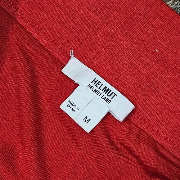 Helmut Lang Modal Wool Asymmetric Twist Stretchy Jersey Mini Tube Skirt M Red - Picture 6 of 8